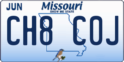 MO license plate CH8C0J