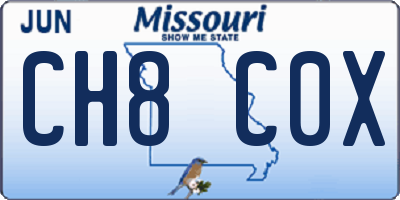 MO license plate CH8C0X