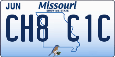 MO license plate CH8C1C