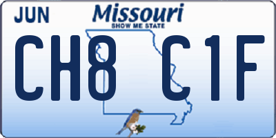 MO license plate CH8C1F