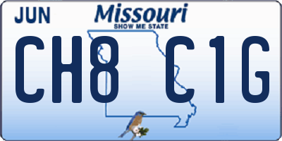 MO license plate CH8C1G
