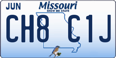 MO license plate CH8C1J
