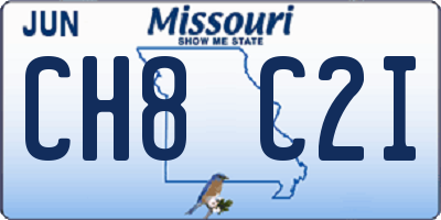 MO license plate CH8C2I