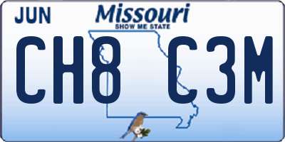 MO license plate CH8C3M