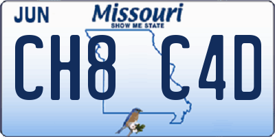 MO license plate CH8C4D