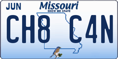 MO license plate CH8C4N