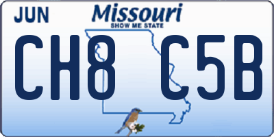 MO license plate CH8C5B