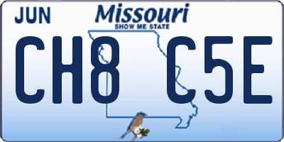 MO license plate CH8C5E