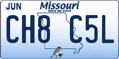MO license plate CH8C5L