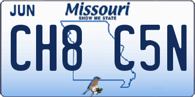 MO license plate CH8C5N
