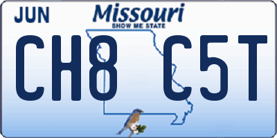 MO license plate CH8C5T