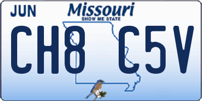 MO license plate CH8C5V