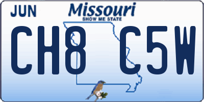 MO license plate CH8C5W