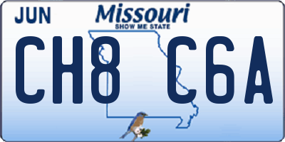 MO license plate CH8C6A