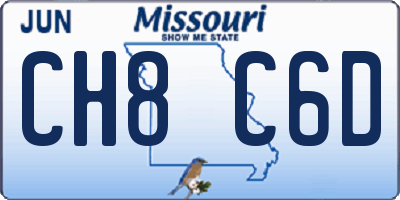 MO license plate CH8C6D