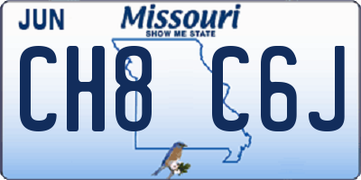 MO license plate CH8C6J