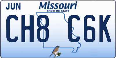 MO license plate CH8C6K