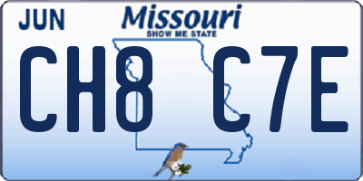 MO license plate CH8C7E