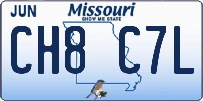 MO license plate CH8C7L
