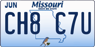 MO license plate CH8C7U