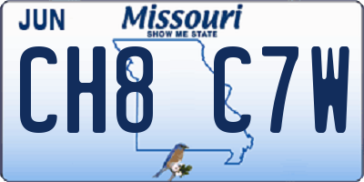 MO license plate CH8C7W