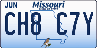 MO license plate CH8C7Y