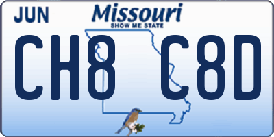 MO license plate CH8C8D