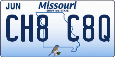 MO license plate CH8C8Q