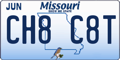 MO license plate CH8C8T