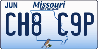 MO license plate CH8C9P