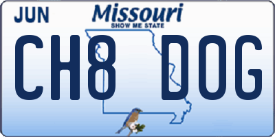 MO license plate CH8D0G
