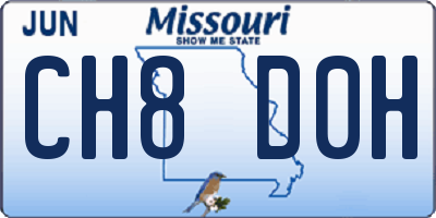 MO license plate CH8D0H
