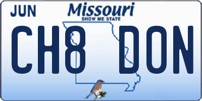 MO license plate CH8D0N