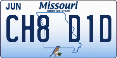 MO license plate CH8D1D