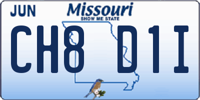 MO license plate CH8D1I