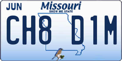 MO license plate CH8D1M