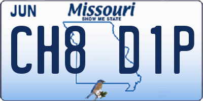 MO license plate CH8D1P