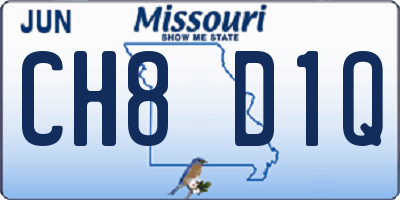 MO license plate CH8D1Q