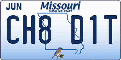 MO license plate CH8D1T