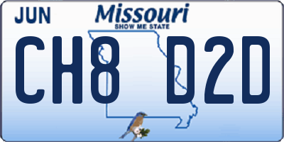 MO license plate CH8D2D