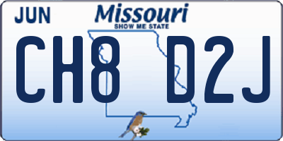 MO license plate CH8D2J
