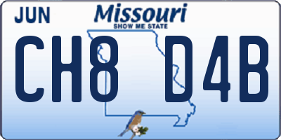 MO license plate CH8D4B