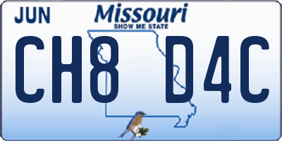 MO license plate CH8D4C