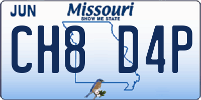 MO license plate CH8D4P