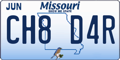 MO license plate CH8D4R