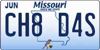 MO license plate CH8D4S