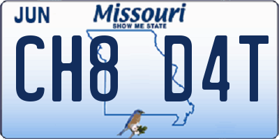 MO license plate CH8D4T