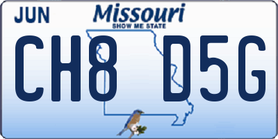 MO license plate CH8D5G