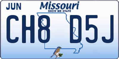 MO license plate CH8D5J