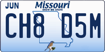 MO license plate CH8D5M